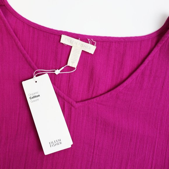 NWT Eileen Fisher V-Neck Cotton Midi Dress Cerse S - Picture 6 of 8